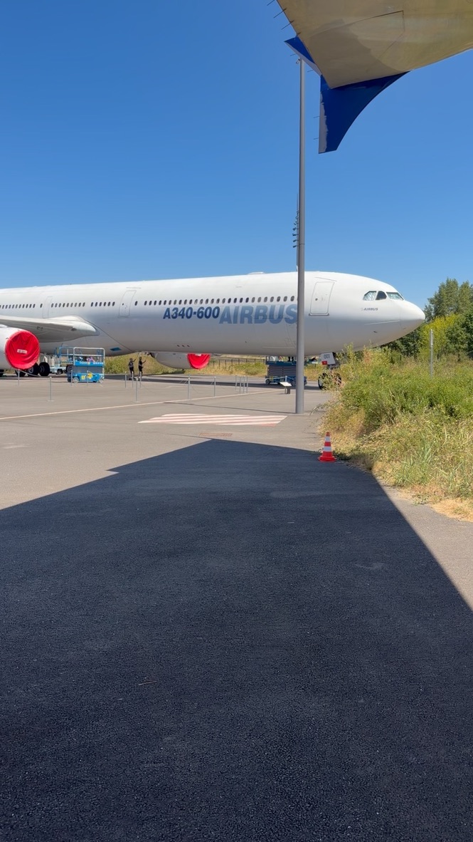 Airbus A340-600 displayed outside Aeroscopia in Toulouse